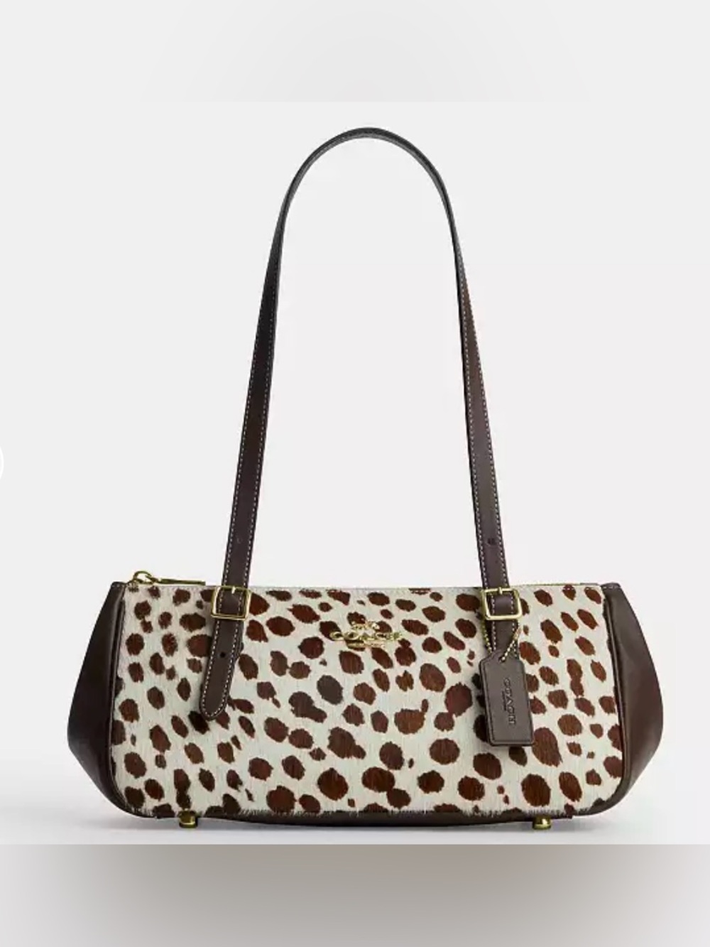 🤎Coach NWT Asher Shoulder Bag in Hair-calf spotted Animal print & Gold Hardware